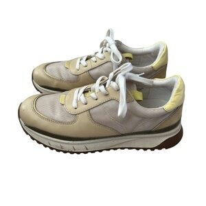 MADEWELL Kickoff Trainers Leather/Suede Beige and Yellow Sneakers 7.5